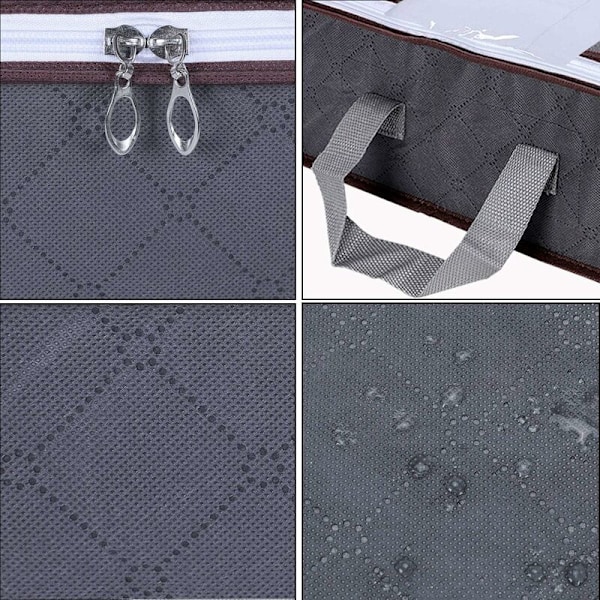 Förvaringsväska under sängen, set med 3, stor under sängförvaring hopfällbar non-woven, förvaringsväskor för täcken, filtar, kuddar, leksaker, kläder (100x 50 x 1