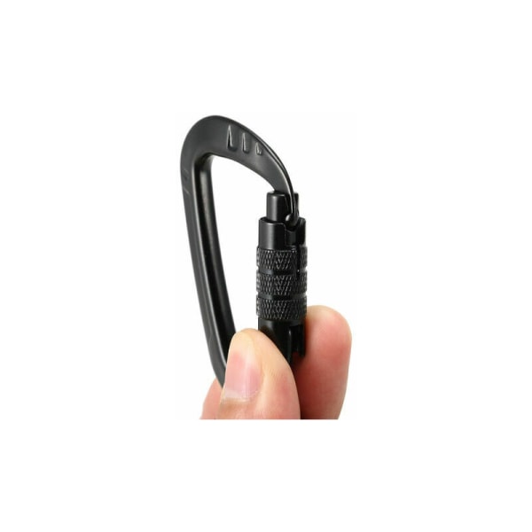360° roterende karabinhage, 4Kn, 2 stk., sort