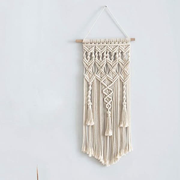 Macrame vävd väggbonad Boho Bohemian Chic geometrisk konstdekor - Vacker lägenhet sovsal dekoration
