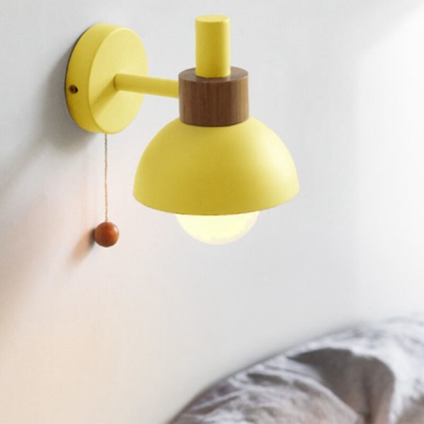 Stue Veranda Ganglampe Nordisk Minimalistisk Moderne Soveværelse Sengelampe Macaron Væglampe (Gul)