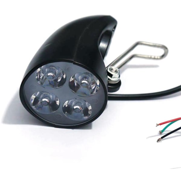 36V 48V EBike Lys Scooter Elektrisk Sykkel Lampe 4 LED Frontlykt Spotlight Ultra- med