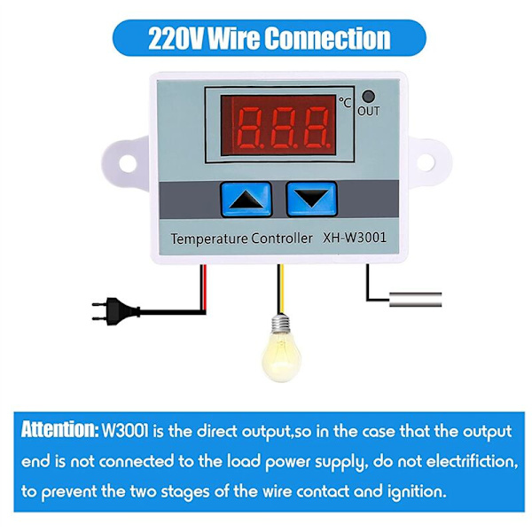 6 stk. Digital temperaturregulator termostat programmerbar switch modul minus 50 til 110 grader opvarmning køling