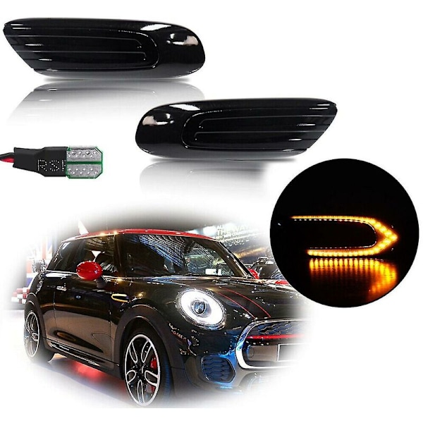 2x LED Dynamiska Sidomarkörlampor Blinkers Lampa För 2014-2020 Mini F55 F56 F57