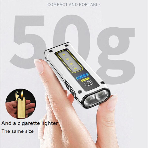 Mini COB ficklampor Bärbar Uppladdningsbar Kraftfulla Magneter Hög LED Arbetslampa med Powerbank Svart
