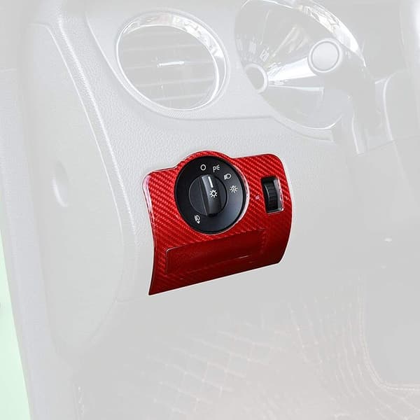 Panel til forlygteknap, trim, tilbehør til 2009 2010 2011 2012 2013, rød fiber