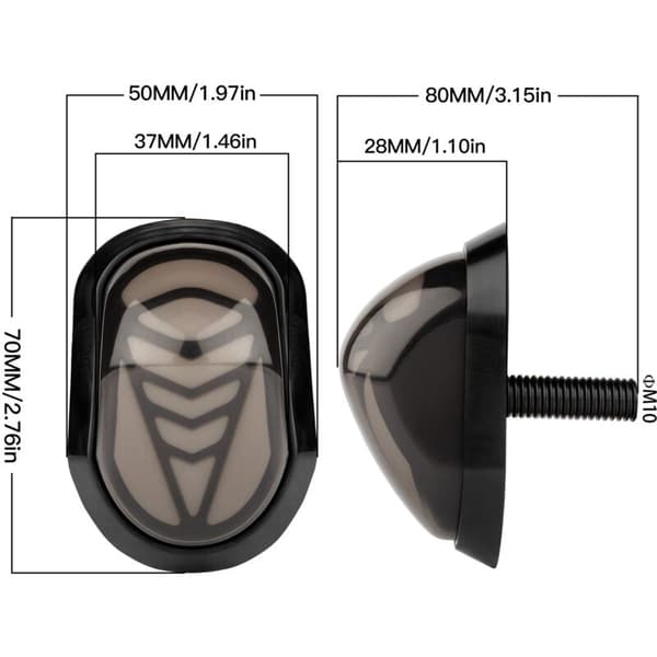 Universal Motorcykel LED Blinklys Integreret V-Form Guide Plade Side Flow Mode Lys Hvid Skal Blåt Lys
