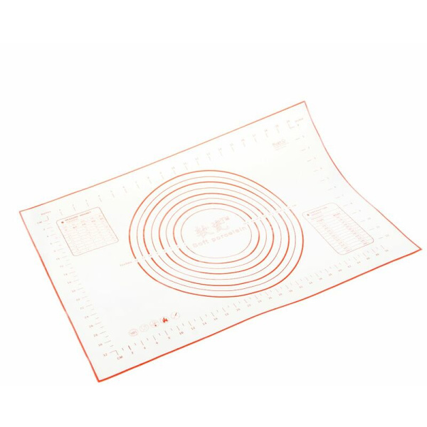 Kök Silikon Bakmatta Non-Stick Liners Tårta Rullande Skärning Pizza Deg Fondant Matta Bakplåt Tillbehör Röd L
