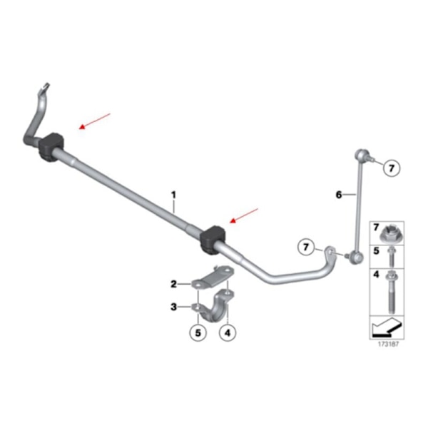 Vänster & Höger Axel Stabilisator Krängningshämmare Bussning 31356777933 för F10 F11 F12 520D 520I 528I 640I