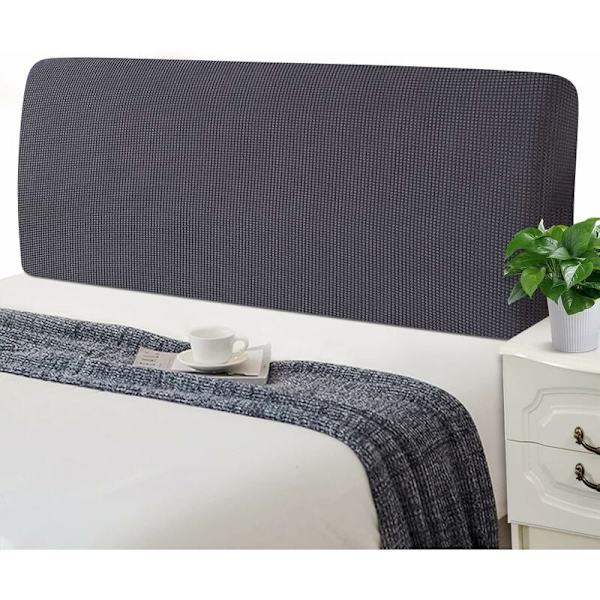 Stretch Huvudgavelöverdrag Vadderat Huvudgavelöverdrag Tvätbart Dammskyddande Jacquard Skyddande Överdrag för Enkelsäng Dubbelsäng King Size Sängar (150-170cm, Mörkgrå)