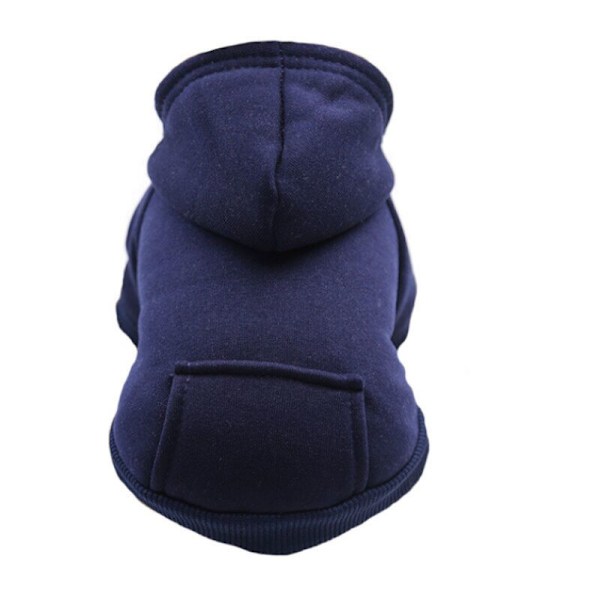Kattetrøje i bomuld til hunde med vinterfrakke og udvendig lomme, vinterhundesweater, julesweater (blå, S)