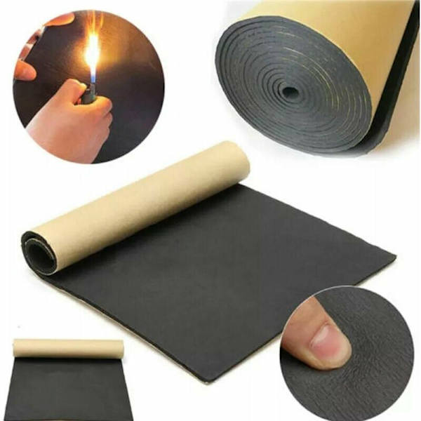 Bilslyd-isolasjon Lyddemping Akustisk Skum Anti-Støy Selvklebende Bomulls Termisk Isolasjon Lydabsorberende Cellulært Skum, 1 Rull 200cm x 50