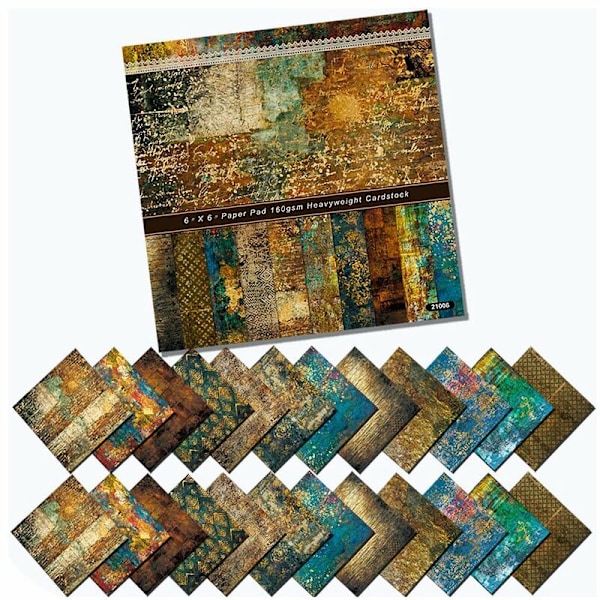 Albumpapir, 24 ark blandet fargepapir, 6 tommer X 6 tommer E