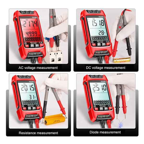 Auto Range Multimeter FS2202 9999 Tællinger TRMS AC DC Voltmeter Amperemeter NCV Modstand Kapacitans Transistor Tester Orange