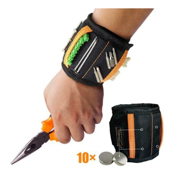 DIY Magnetiskt Armband för Män med Magneter Original Julgåvaidé för Män Användbart Magnetiskt Verktygshållare Bälte för Förvaring av Skruvar, Spikar, Bultar, Sma