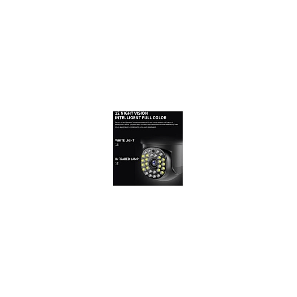 2 Megapikselin värillinen HD 5G Wifi IP PTZ ulkokamera AI:lla, automaattisella seurannalla ja IR-yökatseluominaisuudella (valkoinen)