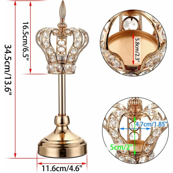 2 st metalljusstakar kronljusstake dekoration för hem, bröllop (gyllene)