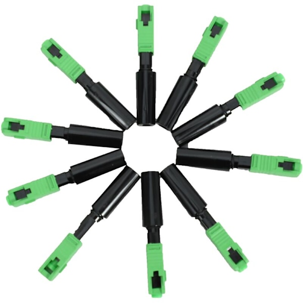 10 stk FTTH Integrerte Connector SC / Grønn Plast Fiberoptisk Connector