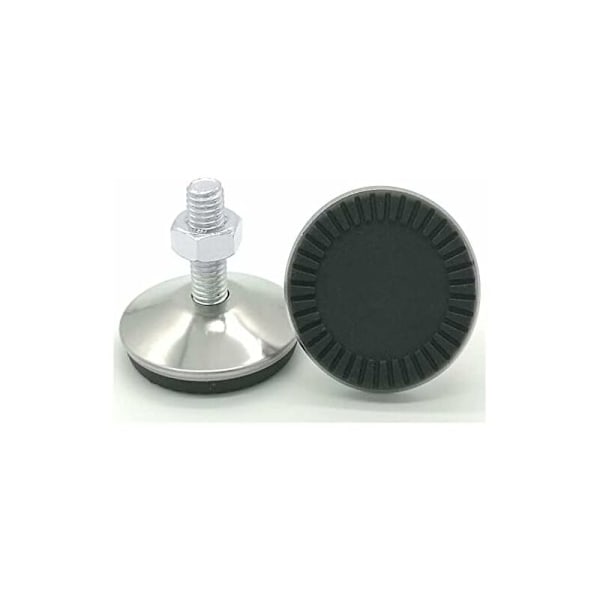 Justerbare føtter, 4 stk. Rustfritt stål Nivelleringsføtter M8 x 30 mm Justeringsskrue med sklisikker gummibase og T-mutter for møbler