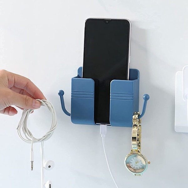 5-pack Multifunktionella Självhäftande Väggmonterade Förvaringsboxar, Organiserare, Hållare för Hemmet, Fjärrkontrollförvaring