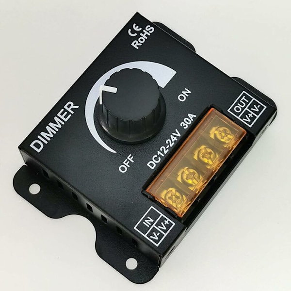 LED Dimmer Controller 12V 24V 30A PWM Dimmer 360W til LED-strimler eller LED-lys