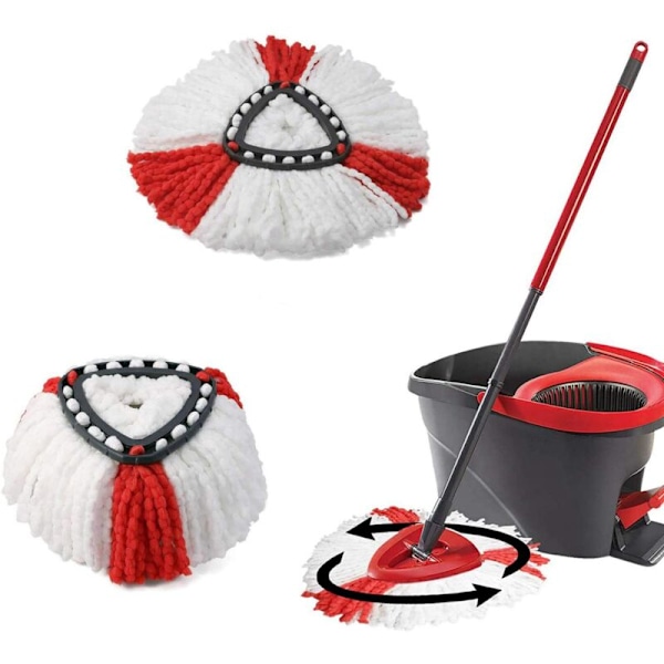 4 kpl Mini Mop Head - Täyttö, Pyörivä Mikrokuitu Vaihto EasyWring RinseClean - Vaihto Täyttö