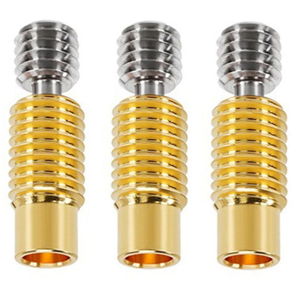 3 stk. Højtemperatur M6 Gevindhals Sæt, til 1.75mm Forbrugsvarer, V5/V6, Prusa I3 MK3S (Forgyldt, Gevind)