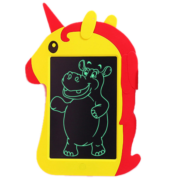 Børns digital skitseblok LCD-skærm, 8,5-tommer tablet + pen red and yellow