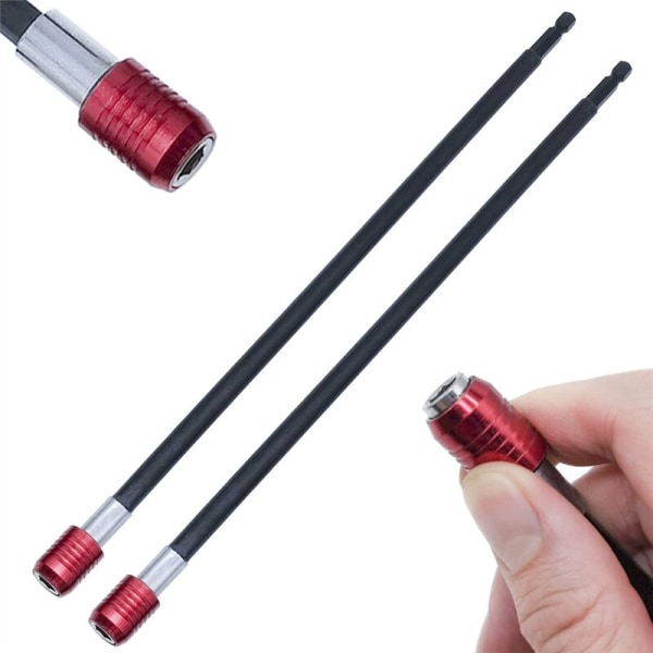 2Pcs Drill Bit Extension Set, 12 Inch Magnetic Screwdriver Bit Holder 1/4 Inch Hex Change Bit Holder Socket Adapter