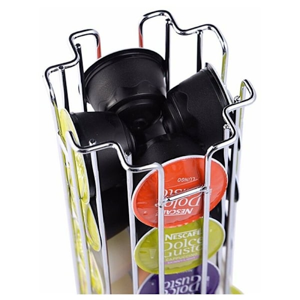 Dolce Gusto Kaffeekapsler Holder, Roterende Dispenser Kapselholder til 24 Kapsler, Dolce Gusto Opbevaringsstativer, 360 Graders Roterende Kapselområde
