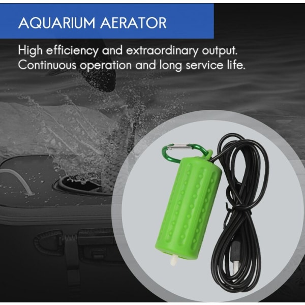 Mini USB-luftningspumpe, luftkompressor, akvarieluftning, syrepumpe, fiskeri, ultralydløs, miniakvarium - grønn