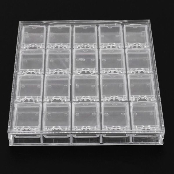 20 Fack Akryl Makeup Organizer Nagellack Förvaring Box Transparent Display Organizer Hållare För Nagel Strass Pärlor Box Transparent