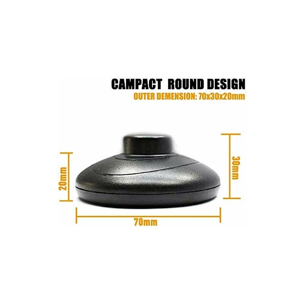 4 stk. Fotbryter, AC 125V/3A 250V/2A Svart Rund Fotbryter SPDT NO NC Fotkontrollbryter for Gulvlampe og Bordlampe