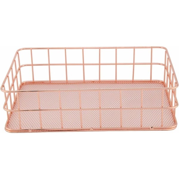 Förvaringskorg i roséguld (L-rektangulär)
