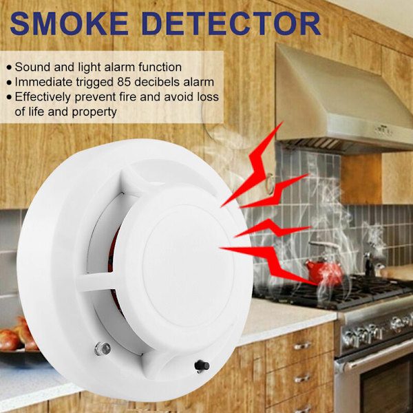 Mini Röksensor med Batteri, Röksensor, Brandlarm 9V, Röksensor