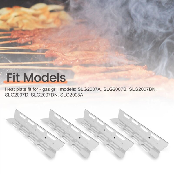 4 stk. Varmeplader til , Master Forge, Perfect Flame, Gasgrill Reservedel Rustfrit Stål Varmediffusor til