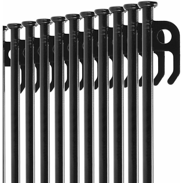 10 stk. Stålteltplugger - Lange, kraftige teltplugger for camping og utendørs - Perfekt for normal og hard grunn - 20 cm