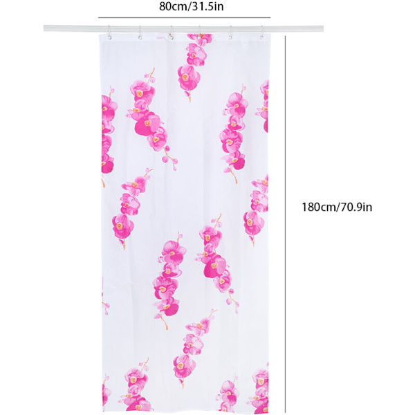 Bruseforhæng, Polyester Vandafvisende Bruseforhæng, Vinter Sød Mønster til Hjemmet, Badeforhæng Dekoration, 80x180cm
