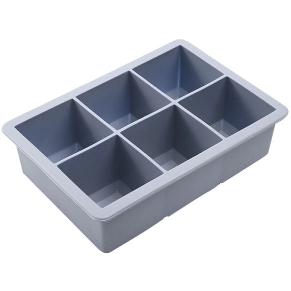 6 Grid Silicone Ice Square Mold Square Shape Ice Square Ice Tray Bar Kitchen Gadgets Accessories - Blue