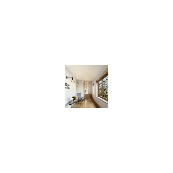 Industriell vägglampa i järn och trä, Retro Loft-lampa, Modern Loft-belysningsarmatur för hem, kafé, kök, vardagsrum och hotellsovrum, E27 Svart HIA