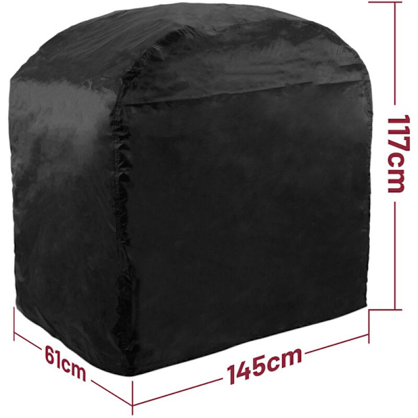 Vattentätt svart grillöverdrag 145 x 61 x 117 cm