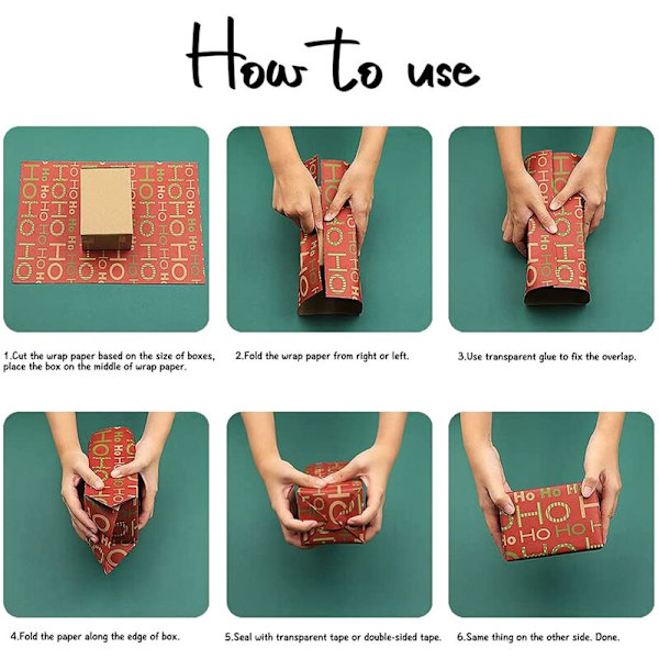 6-pack presentpapper, för jul- och födelsedagsförpackningar, presentpapper