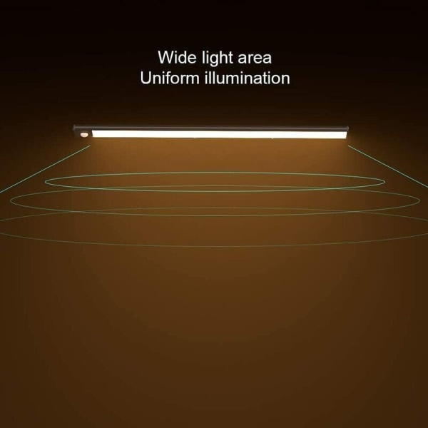 2 stk 69 LED-er skaplys trådløs USB oppladbar LED-stripe lys bevegelsessensor skaplys--