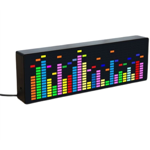 LED Music Spectrum Rhythm Lights Voice Sensor 1624 RGB Atmosphere Level Indicator med klokkevisning (kablet kontroll)