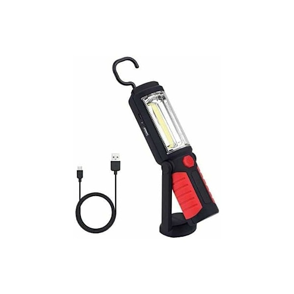Håndfri Genopladelig LED Lommelygte [NY 2018 VERSION] 3W COB LED Arbejdslys 2 i 1 Lommelygte til Camping/Vandreture/Bil/Garage/Værksted, To Lystilstande