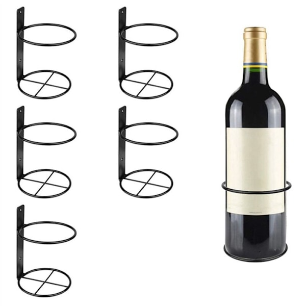 Väggmonterat vinställ, 12-pack väggmonterat vinställ, metallflaska display dekor tema väggförvaring