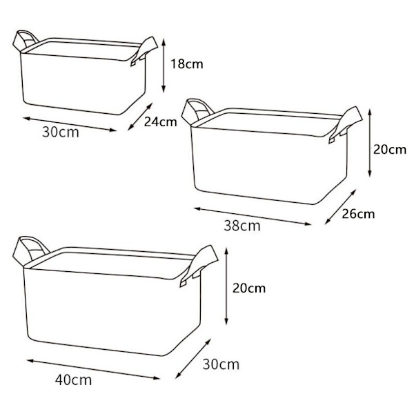 3 Storlekar Vikbar Förvaringskorg Barnens Tvättsäck Leksak Diverse Artiklar Katt Förvaringskorg/Hink