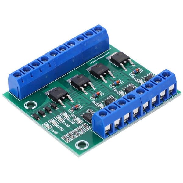 4-kanals MOS-rør felteffektforsterkermodul kretskort drivermodul optokopplerisolasjon DC-modul
