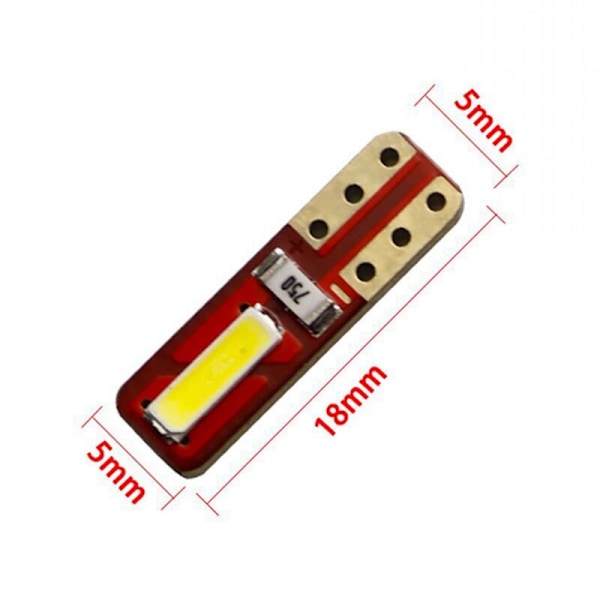 10 stk. LED-instrumentlamper til biler T5 7020 2Smd Center Console Indikatorlys Center LED Kilometertæller