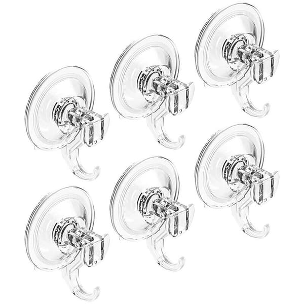 Sugkopp med krokar - Sugproppar med krokar - Vattentäta duschkrokar, 6-pack
