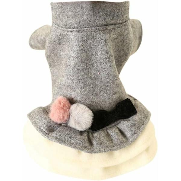Pompom-hunde kjole (grå, L) -